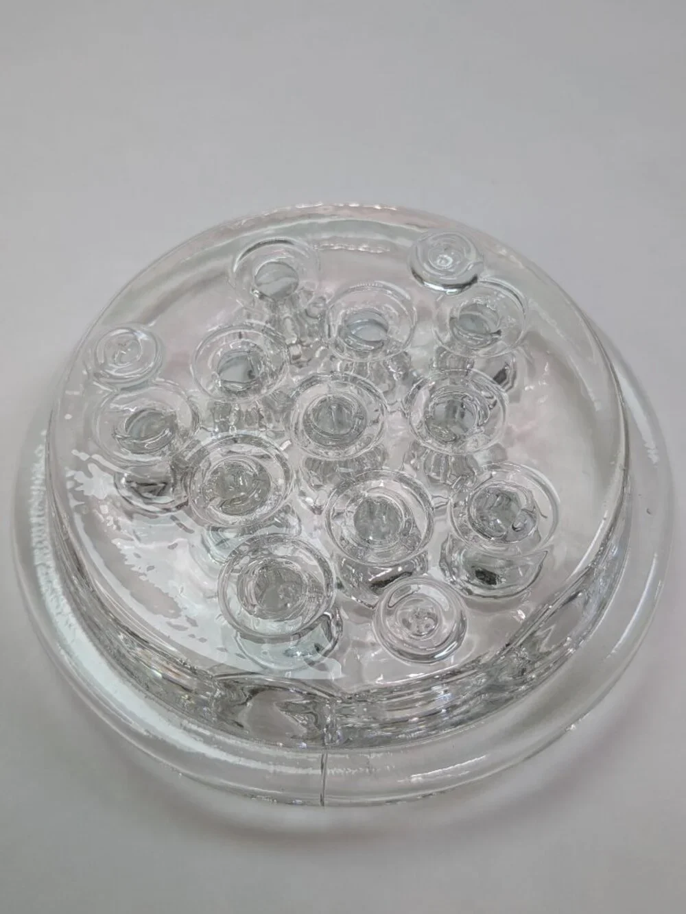 Vintage Clear Glass Flower Frog Sampler Lot of 4